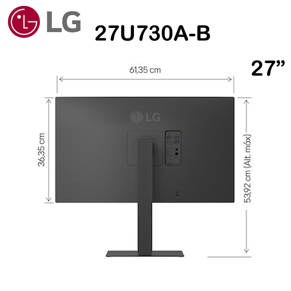 LG - MONITOR LG UltraFine 27U730A-B 27 4K IPS 60Hz 5Ms HDR10 USB-C CON PARLANTES