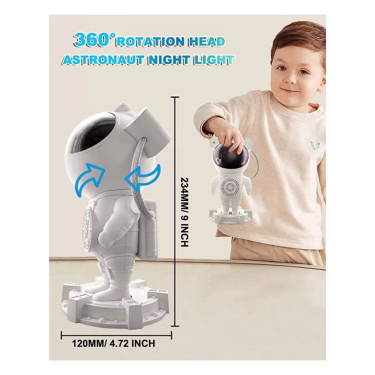 GENERICO - Lámpara Proyector Astronauta de Galaxias con Parlante Bluetooth