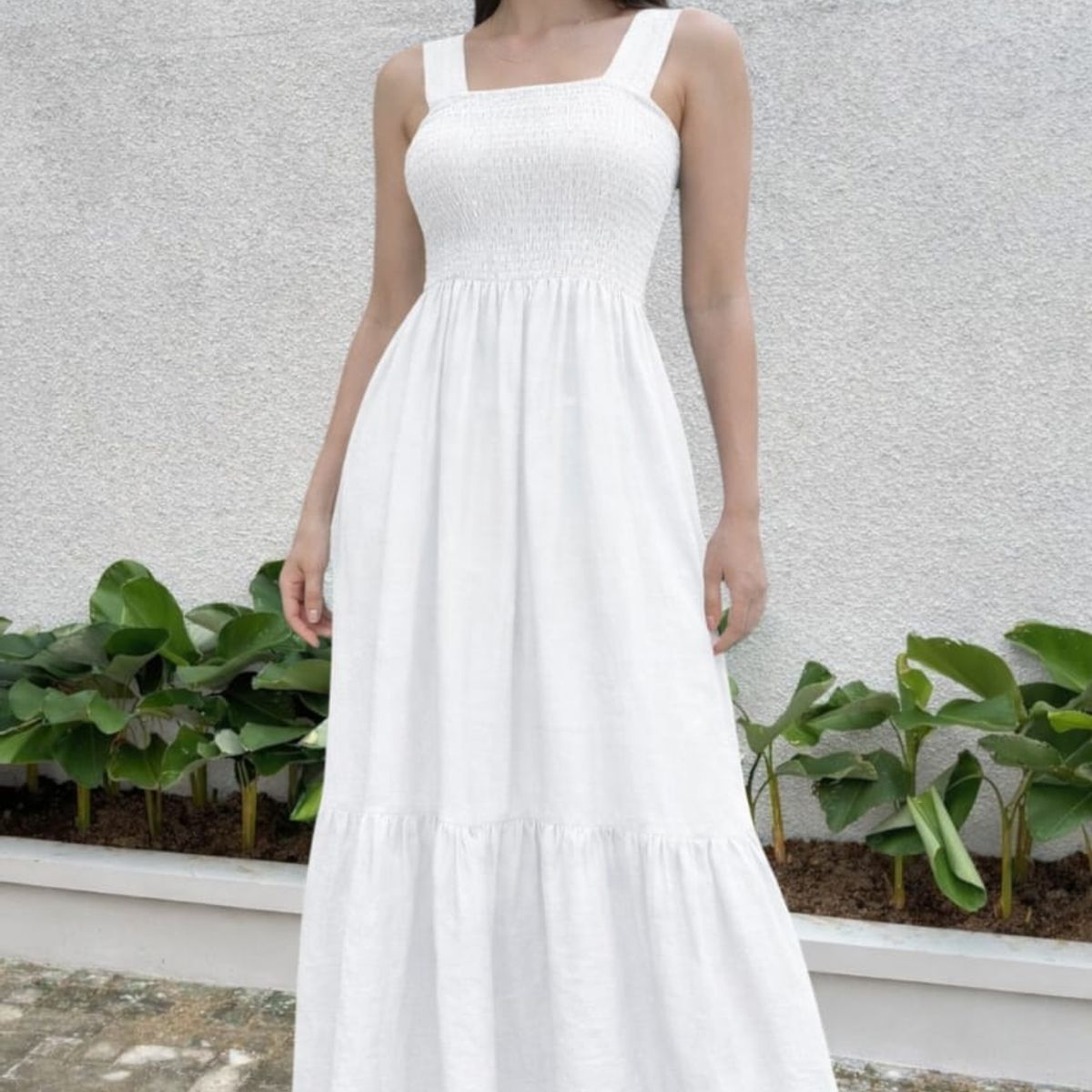 GENERICO - VESTIDO LARGO CASUAL BLANCO PARA MUJER