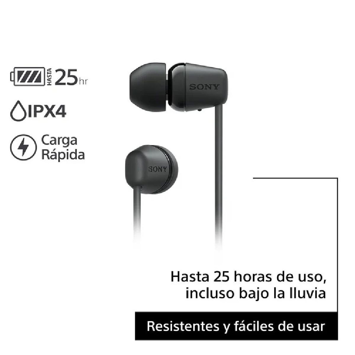 SONY - Audífono In Ear Bluetooth Sony WI-C100BZ UC NEGRO