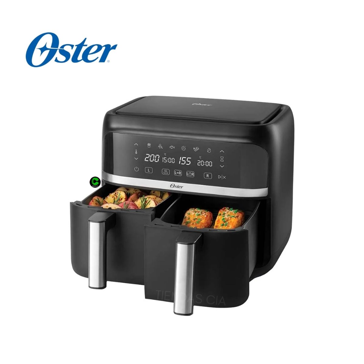 OSTER - Freidora de Aire Dual Oster 7.6 L Digital con recubrimiento DiamondForce CKSTAF7MCDDF