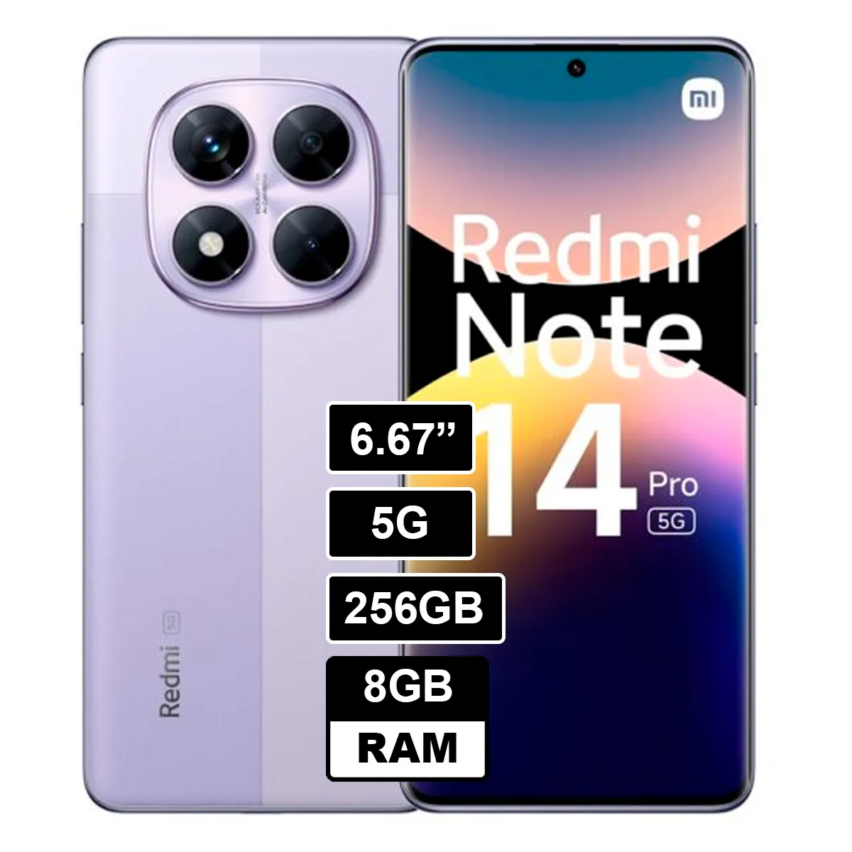 XIAOMI - CELULAR XIAOMI REDMI NOTE 14 PRO 5G 256GB 8GB MORADO