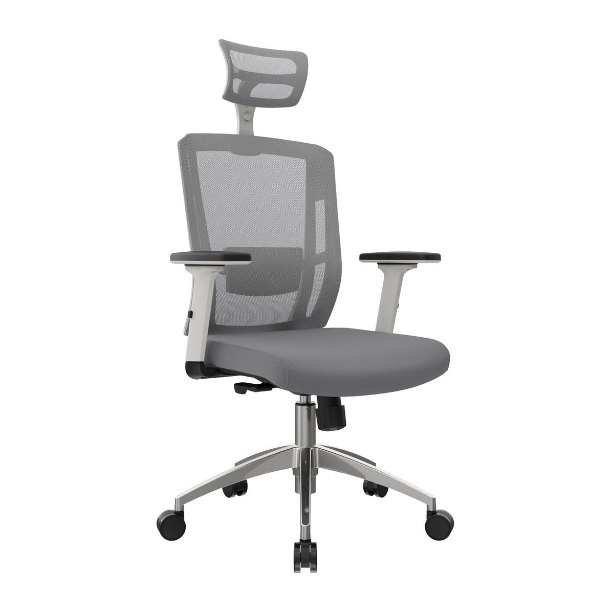ALTHEA CONFORT - Silla Ergonómica Delphi II Presidente Syncro Brazos 3D Aluminio Gris Althea Confort