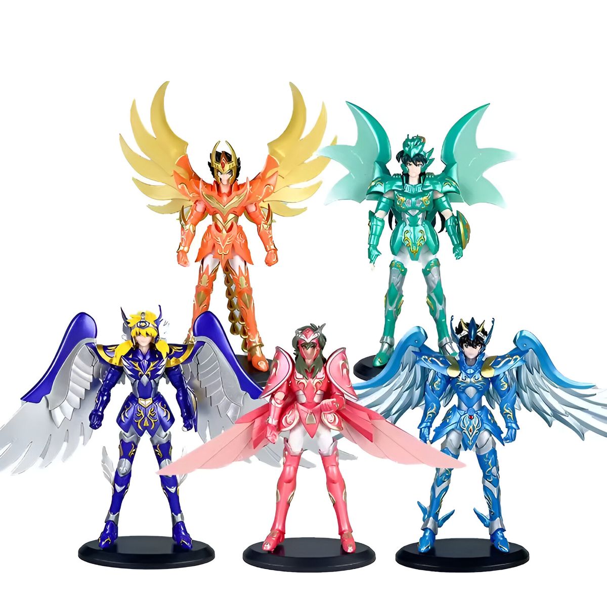 GENERICO - Caballeros Zodiaco Set 5 Figuras Divinas Saint Seiya