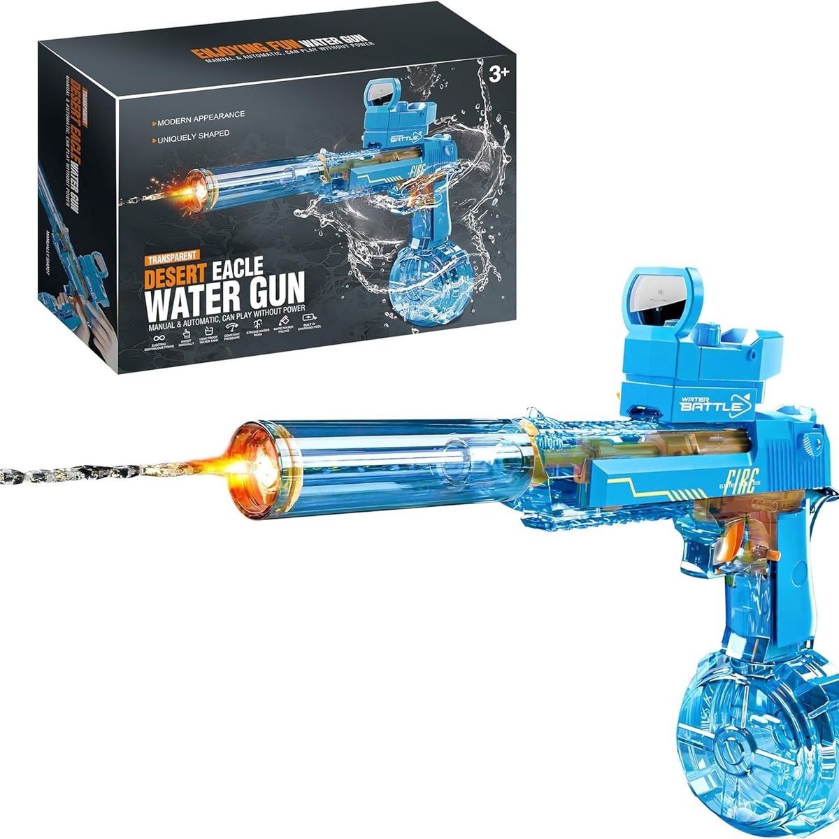 GENERICO - PISTOLA DE AGUA ELECTRICA CON LUCES RGB