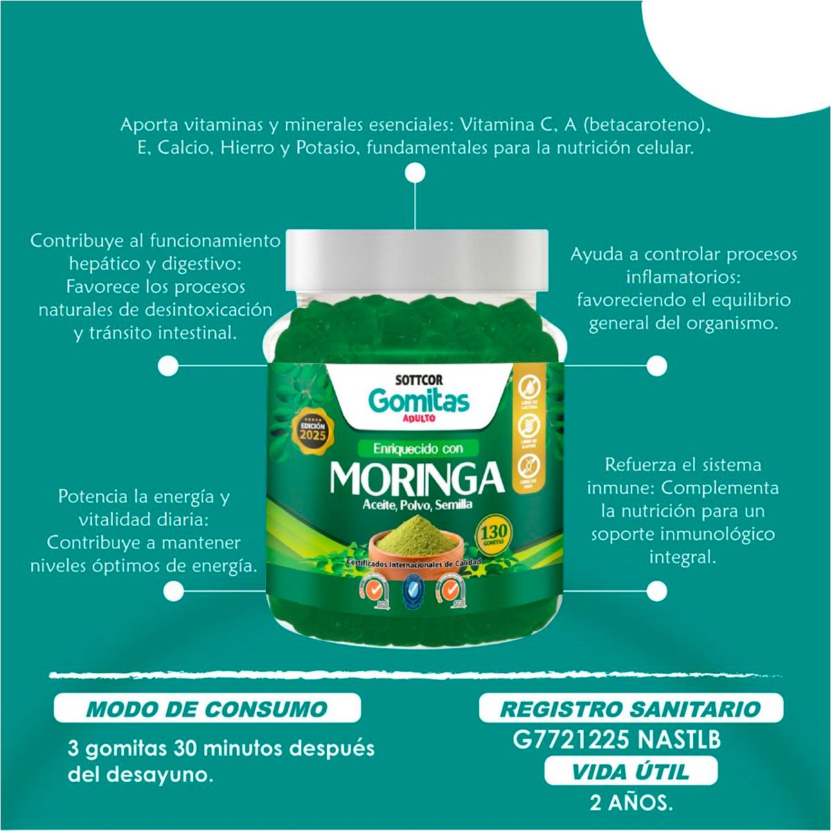 GENERICO - Gomitas De Moringa Aceite Polvo Y Semilla - Sottcor