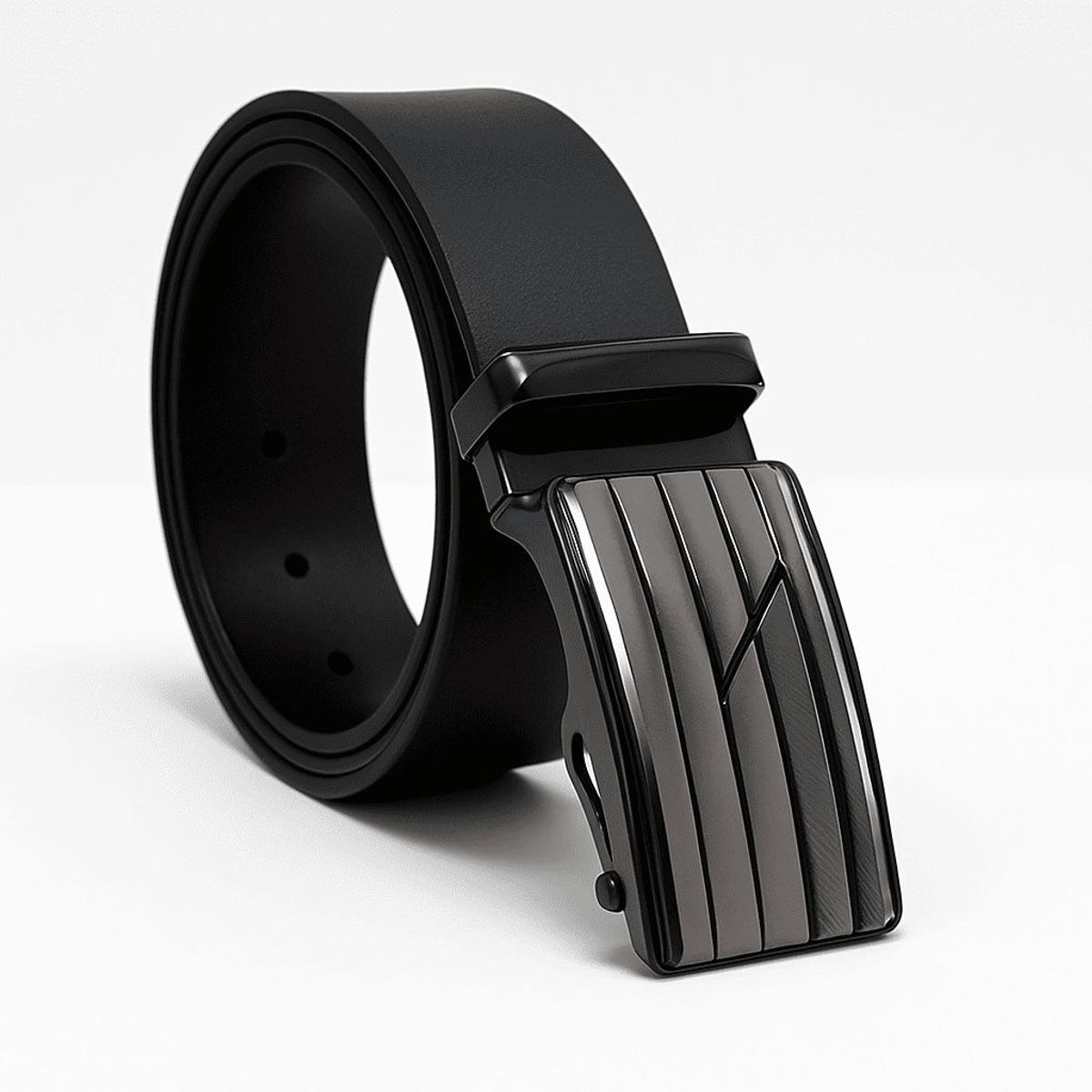 GENERICO - CORREA DE CUERO NEGRO HEBILLA DE VESTIR