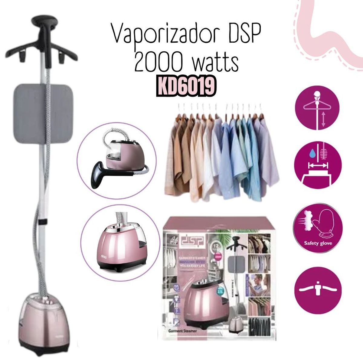 Dsp - Vaporizador de Prendas DSP KD6019 - 2000 Watts
