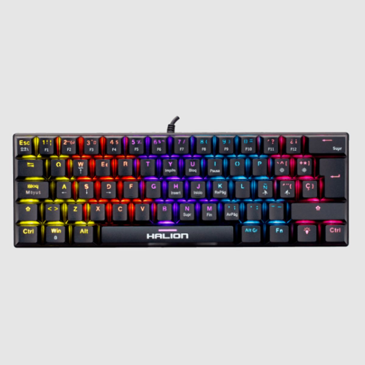 HALION - Teclado Mecanico Gamer HALION COMANCHE 62 KM201 Switch Rojo