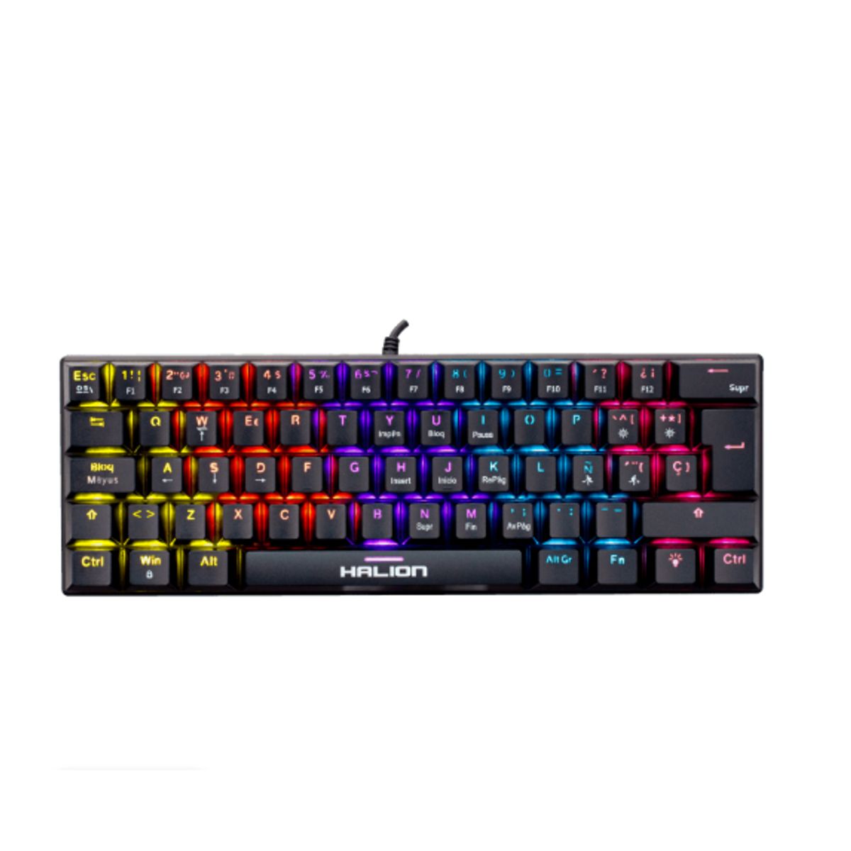 HALION - Teclado Mecanico Gamer HALION COMANCHE 62 KM201 Switch Rojo