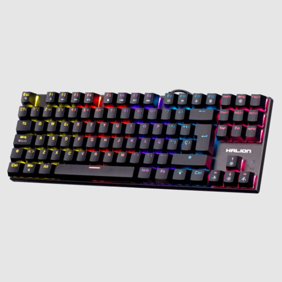 HALION - Teclado Gamer COMANCHE 88 KM202 Mecanico Switch Rojo HALION