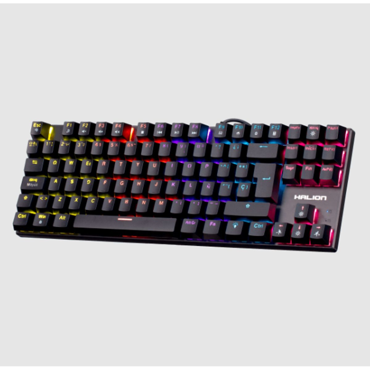 HALION - Teclado Gamer COMANCHE 88 KM202 Mecanico Switch Rojo HALION