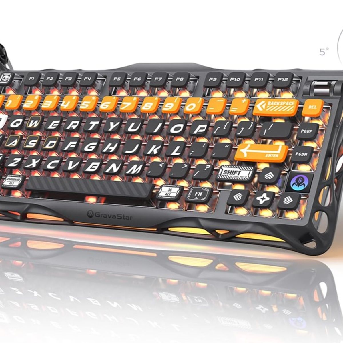GRAVASTAR - TECLADO MECÁNICO INALÁMBRICO GRAVASTAR MERCURY K1 PRO, , 8000 mAh, RGB