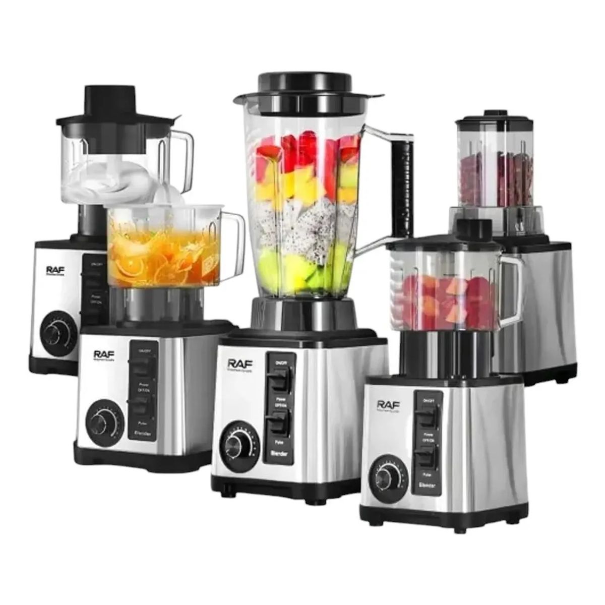 RAFF - LICUADORA RAF 5 EN 1, TRITURA HIELO, 2600 WATTS Y 15 VELOCIDADES