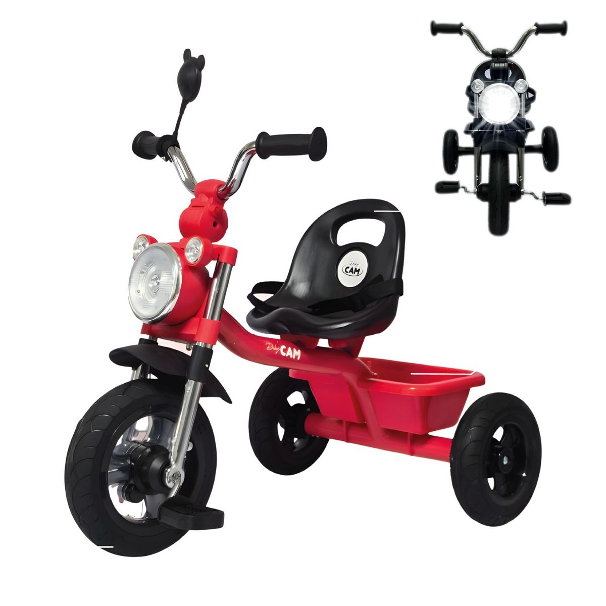 Triciclo para Niños de 1.5 a 5 Años con 3 Ruedas, Cinturón de Seguridad y Diseño Estilo Moto, marca GENERICO - Foto Principal