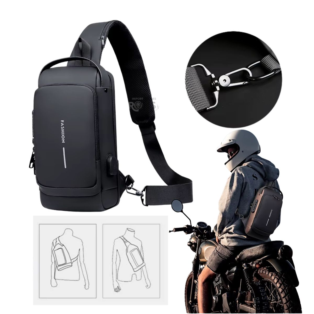 OEM - Mochila Pechera Impermeable  Antirrobo con USB