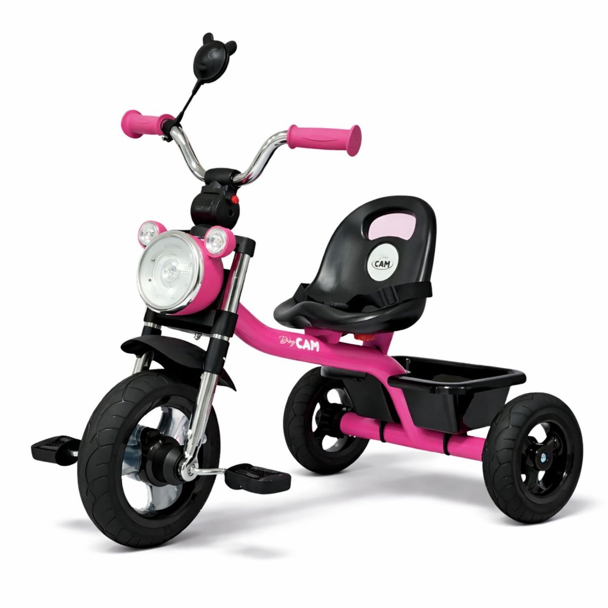 GENERICO - Triciclo Niños con 3 Ruedas, Luz y Sonido, Asiento, Cinturón de Seguridad y Canasta Trasera