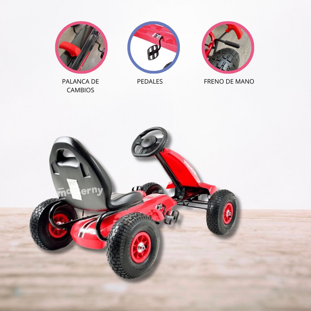 BEAUTIFUL - Carro a Pedal Go Kart «PERHOUR» Red