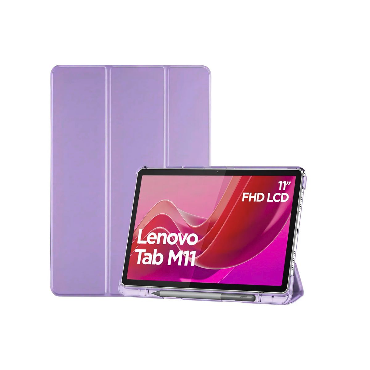 SPACE - Funda Smart cover porta pencil  Para Tablet Lenovo M11-  k11 LILA