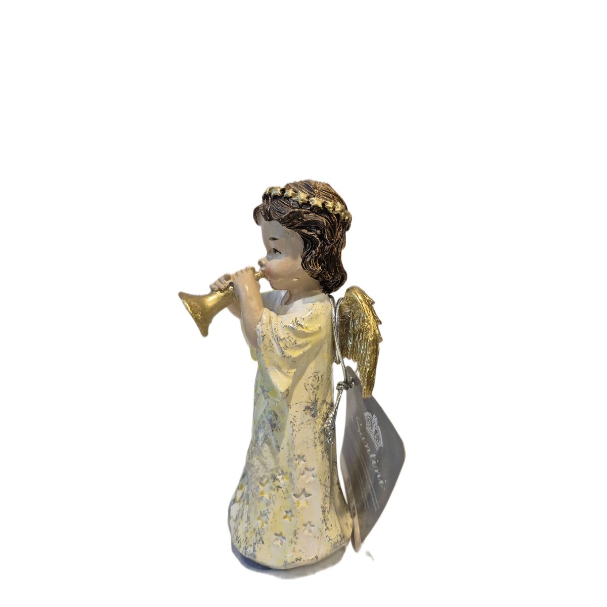 GENERICO - Ángel Decorativo Musical con Trompeta y Acabado Dorado  - Adorno Elegante para Sala, Regalo Ideal