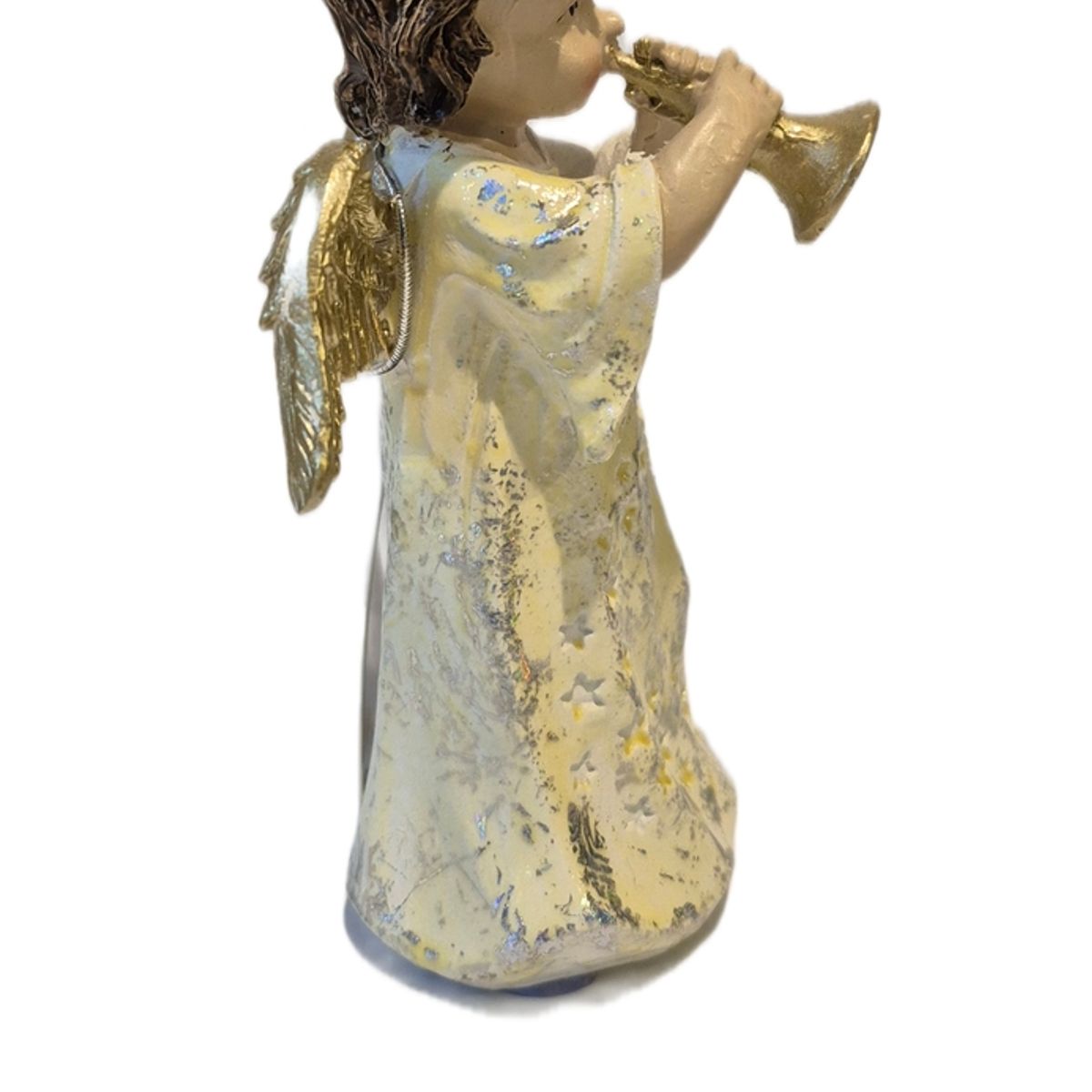 GENERICO - Ángel Decorativo Musical con Trompeta y Acabado Dorado  - Adorno Elegante para Sala, Regalo Ideal