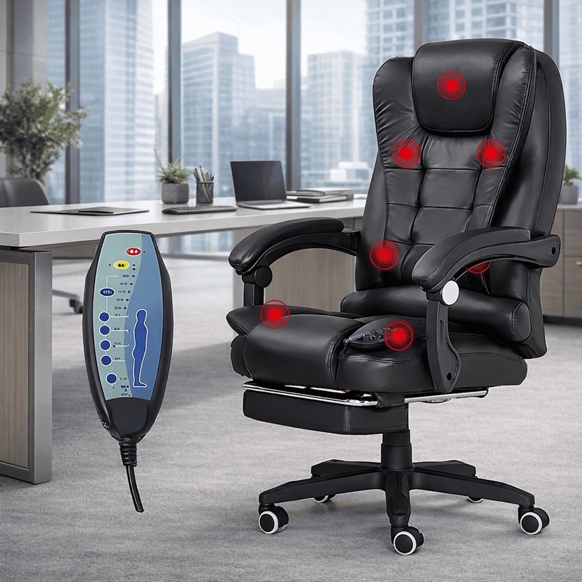 GENERICO - Sillón Gerencial Ergonómico Ejecutivo Pro 7D con Vibromasaje