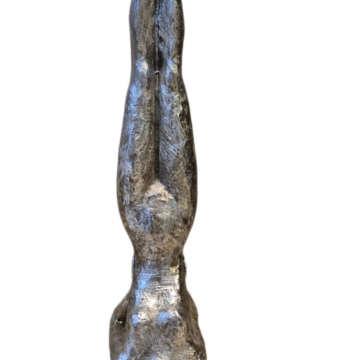 GENERICO - Figura Decorativa Escultura Yoga Plateada Estilo Artístico  - Adorno Elegante para Sala Regalo Ideal