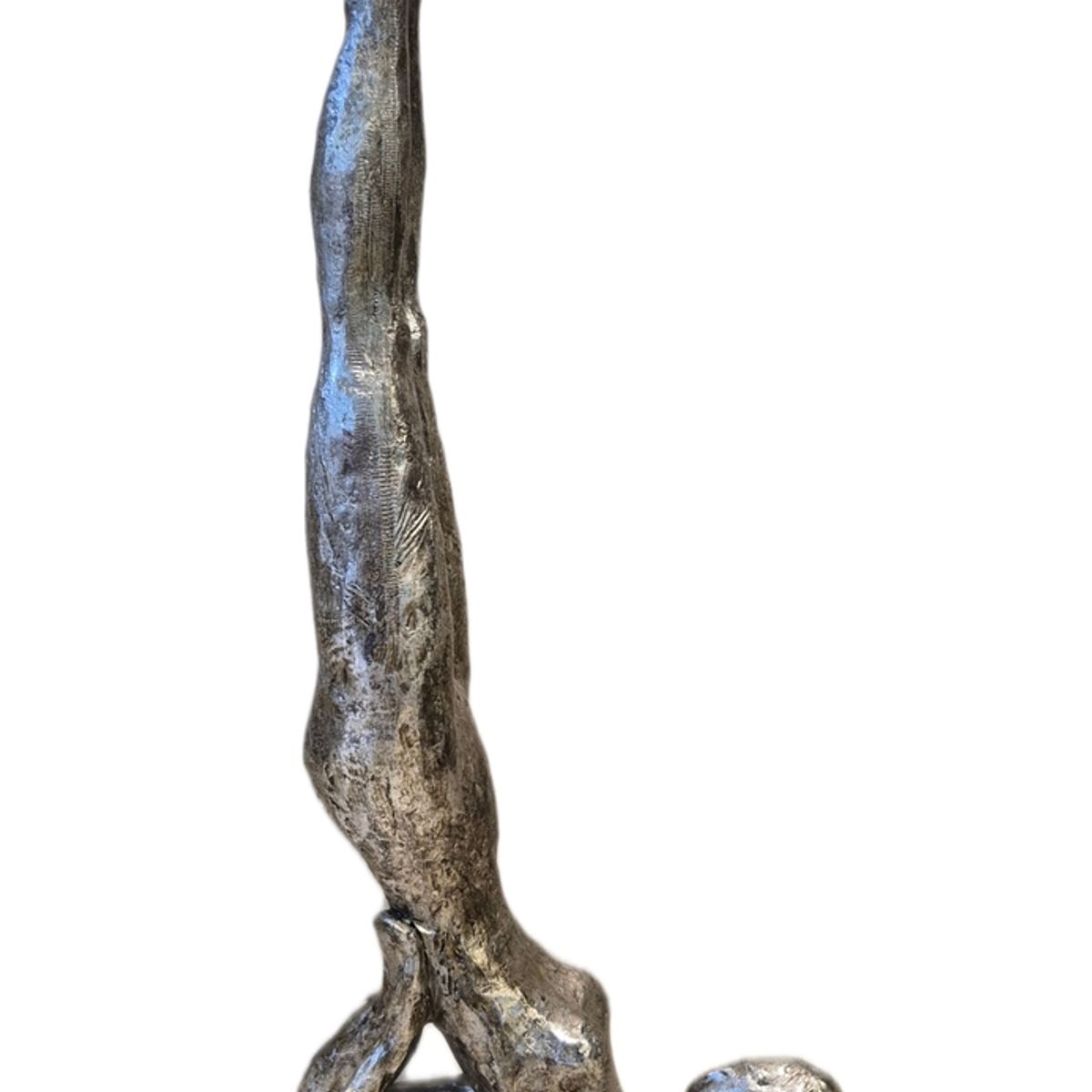 GENERICO - Figura Decorativa Escultura Yoga Plateada Estilo Artístico  - Adorno Elegante para Sala Regalo Ideal