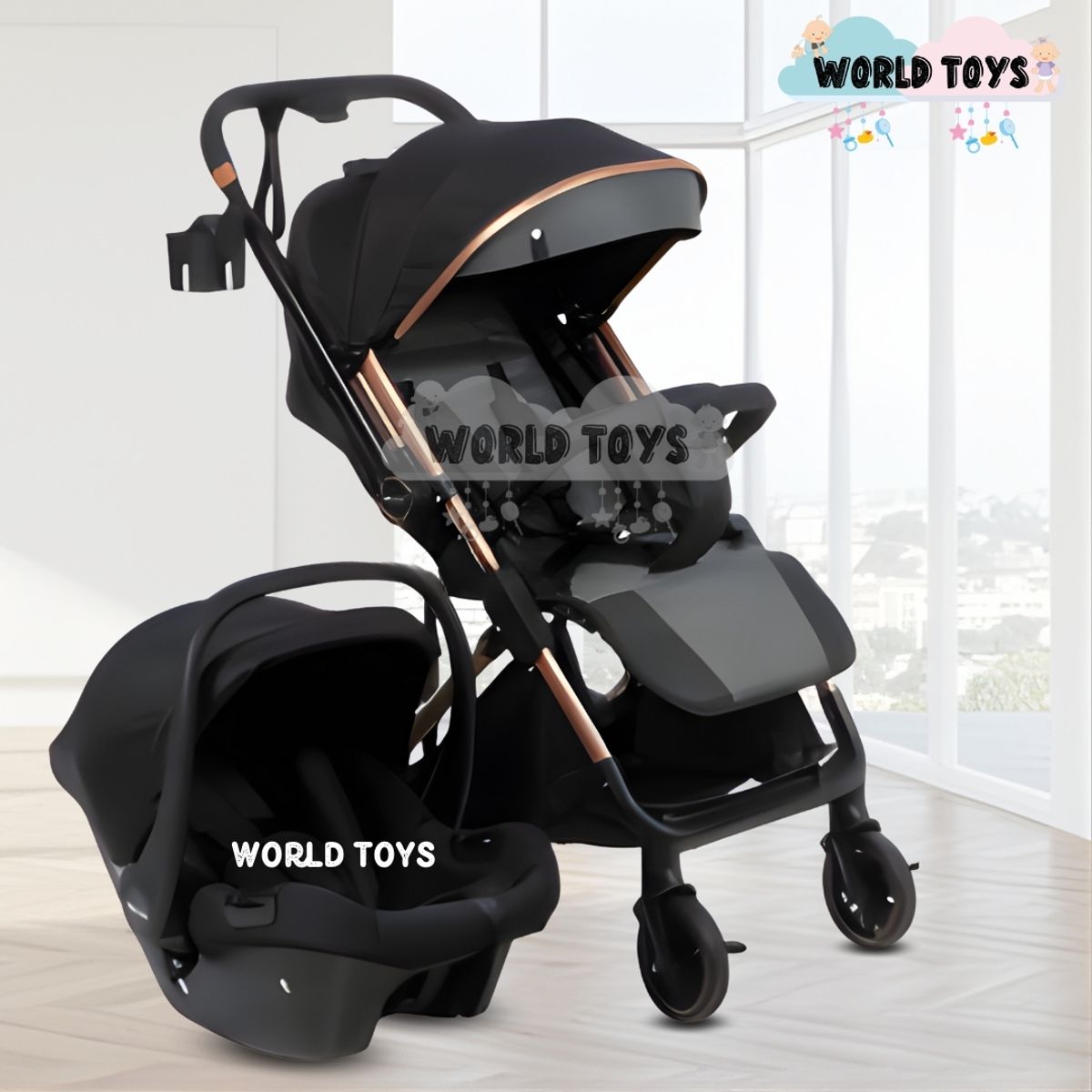 BABY - Coche Maleta Travel System «WIN PRO» con Portabebé Gray