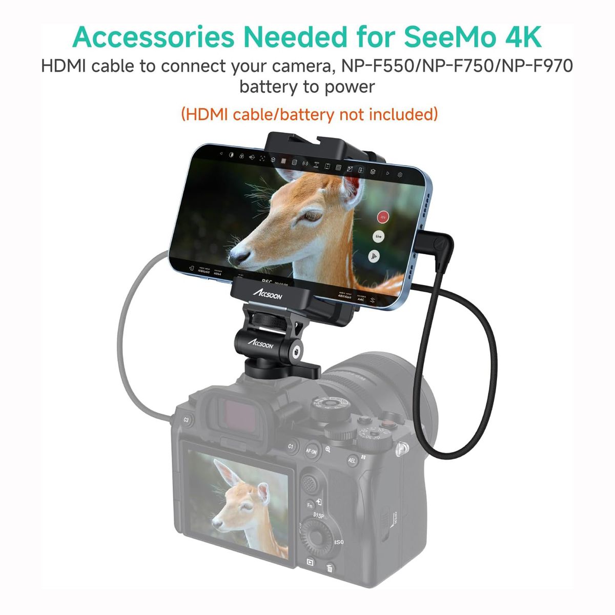 GENERICO - ACCSOON SeeMo 4K Transmisor de Video Inalámbrico para iPhone & iPad