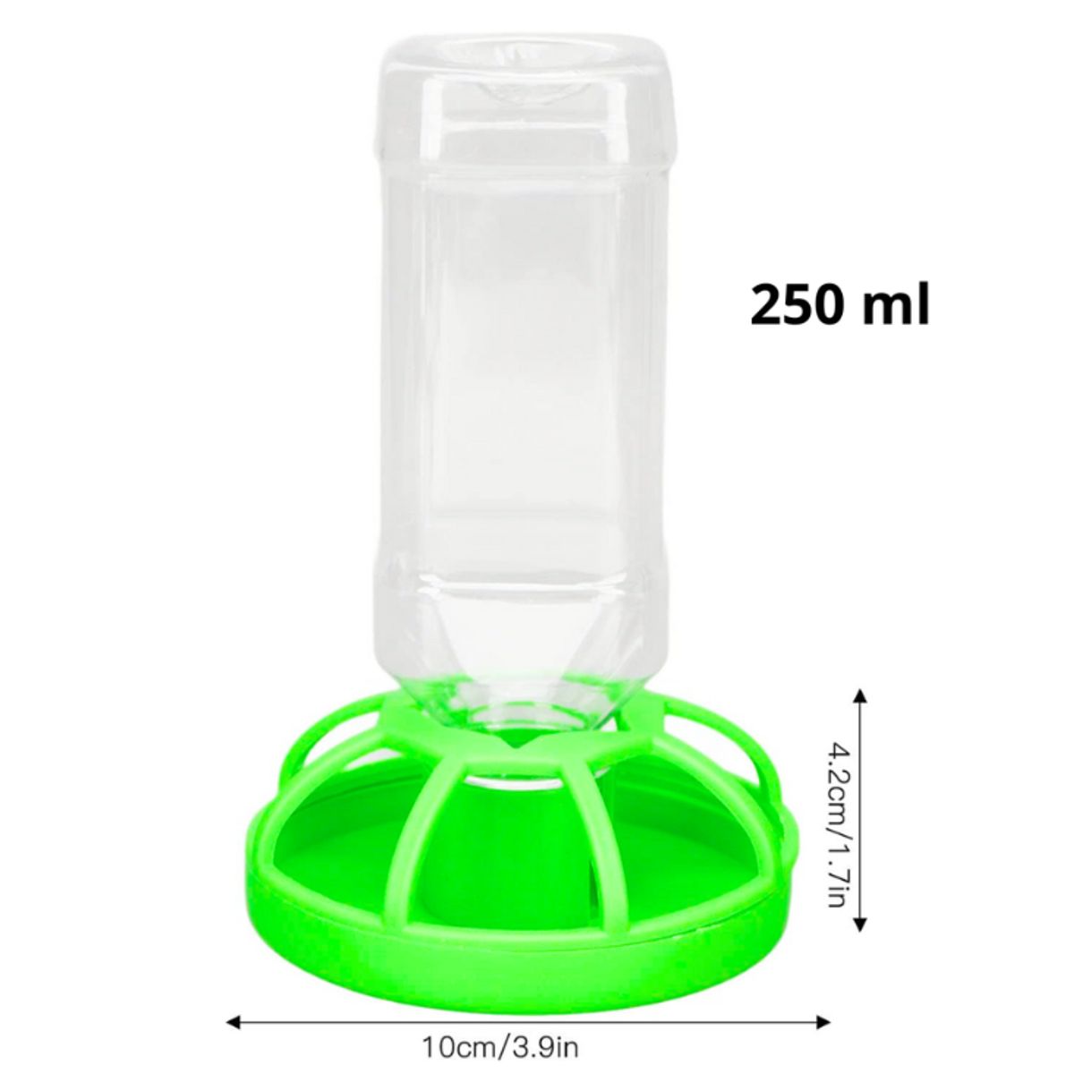 GENERICO - Bebedero Automático para Aves Pequeñas - 250ml - Base Verde