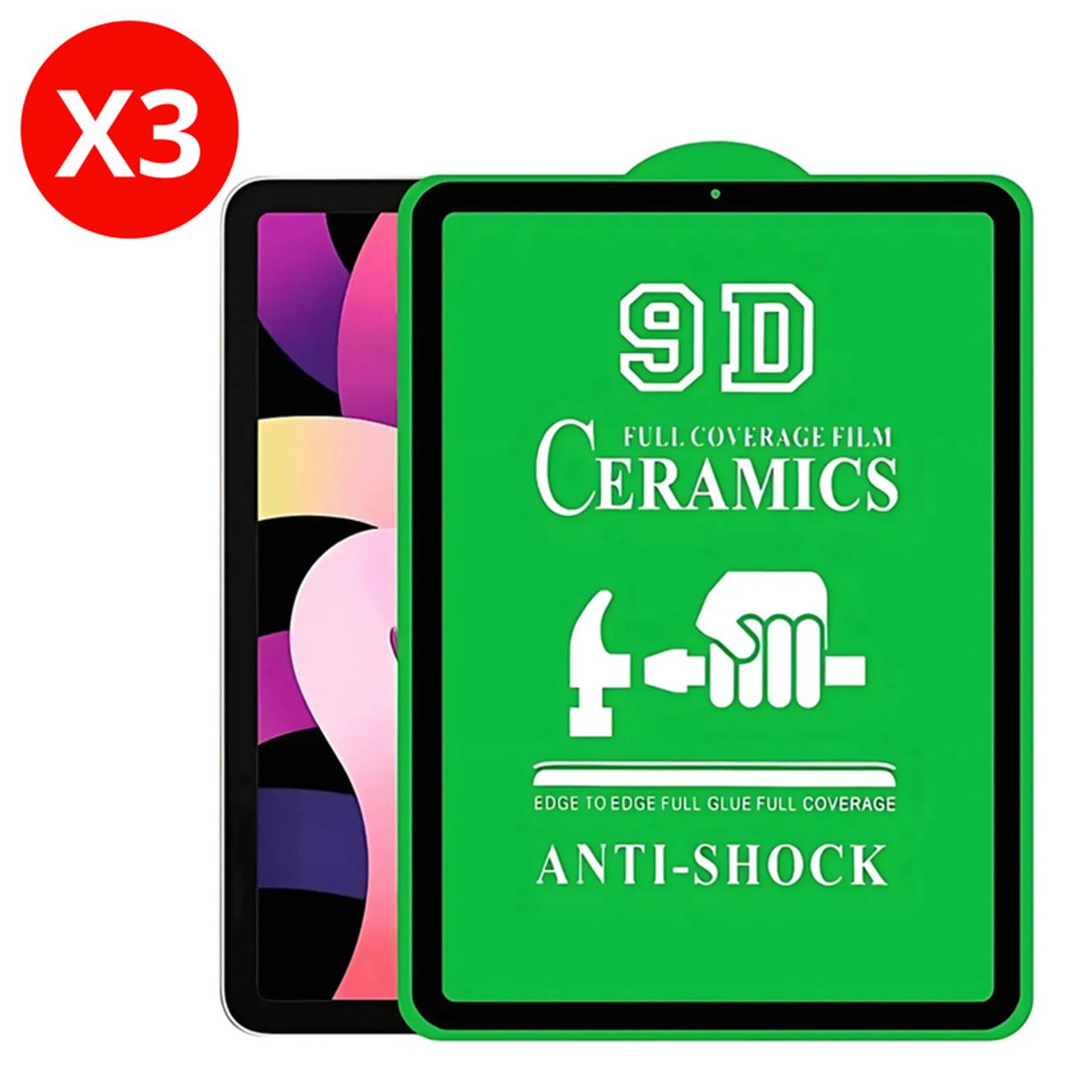 SHIELD - Pack x3 Mica Protector de Pantalla de Cerámica Clear para Samsung Galaxy Tab 3 Lite T113 7 pulgadas