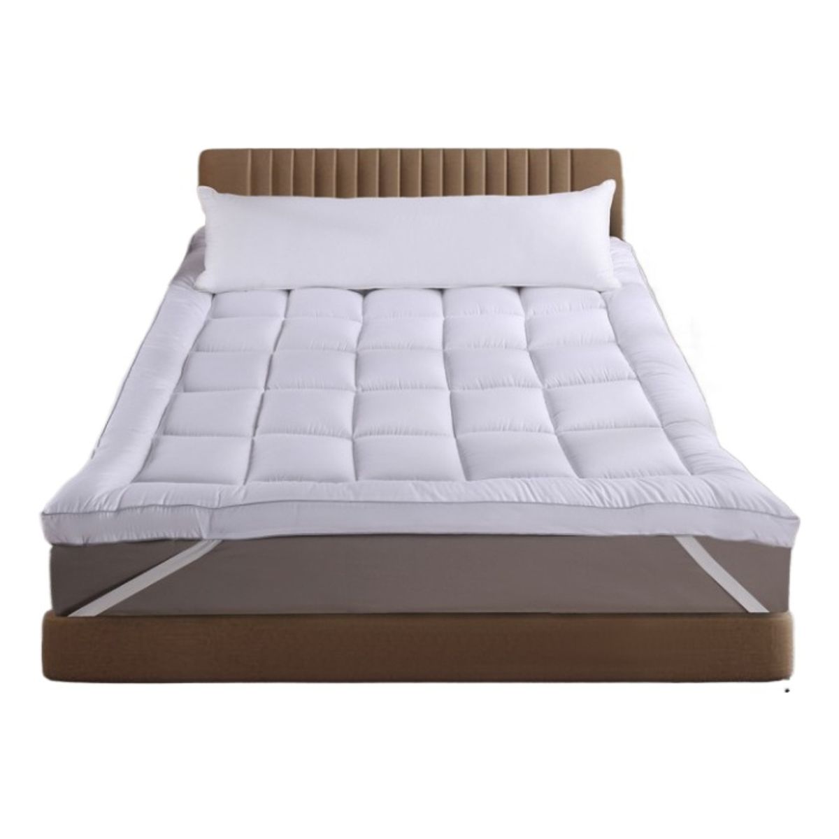 ANYHOGAR - Cubrecolchón Topper Ultra Acolchado 2 Plazas Blanco