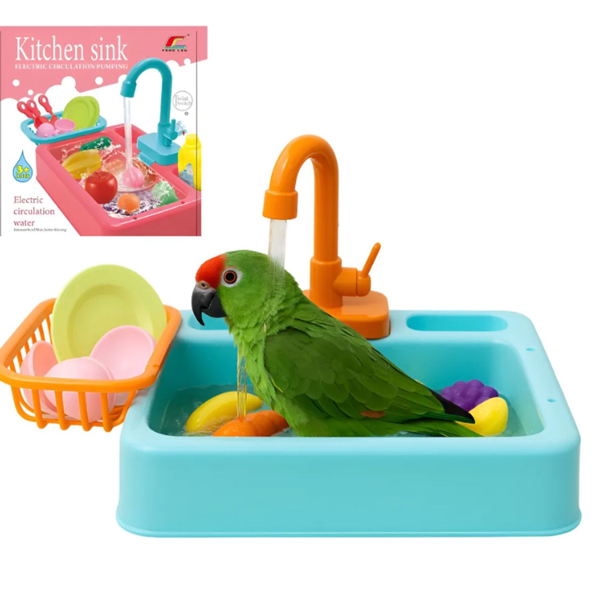 GENERICO - Ducha Interactiva con Grifo para Loros y Aves A pilas