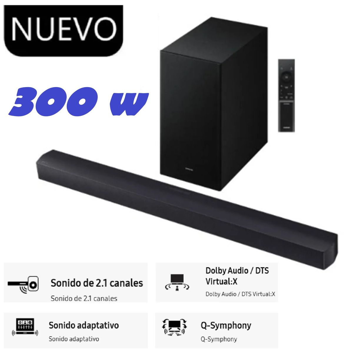 SAMSUNG - Nuevo Soundbar Samsung 300 Wats.HW-B450F (2025)