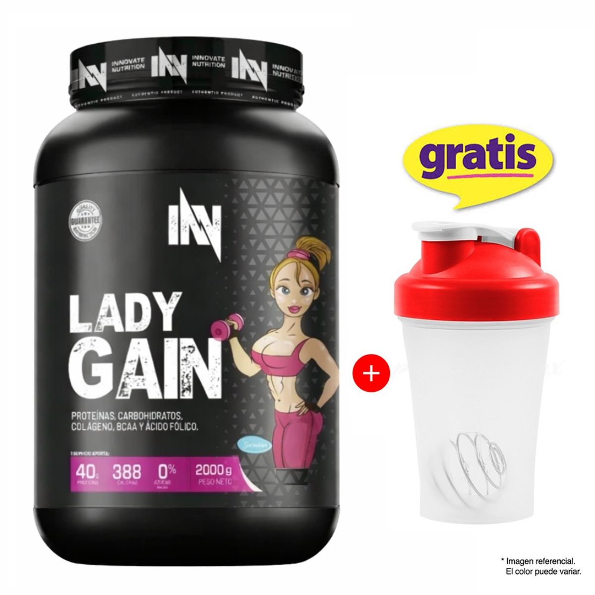 INN INNOVATE NUTRITION - Mass Gainer Innovate Nutrition Lady Gain 2kg Chocolate