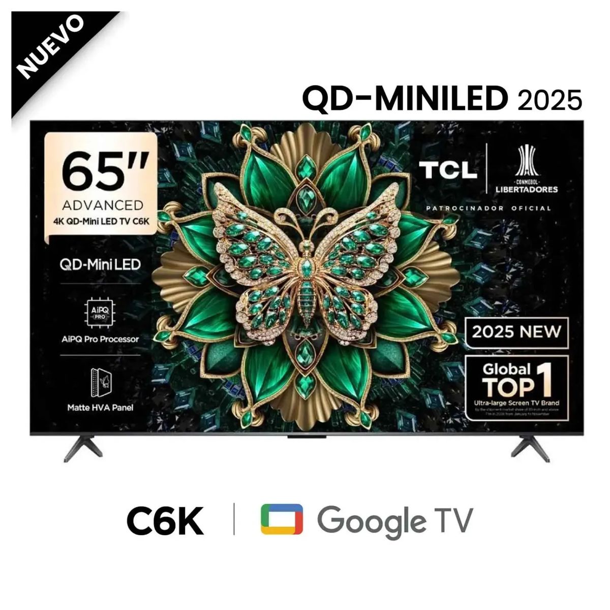 TCL - Televisor TCL Mini LED 65" QD UHD 4K Smart Google TV 65C6KS - Nuevo 2025