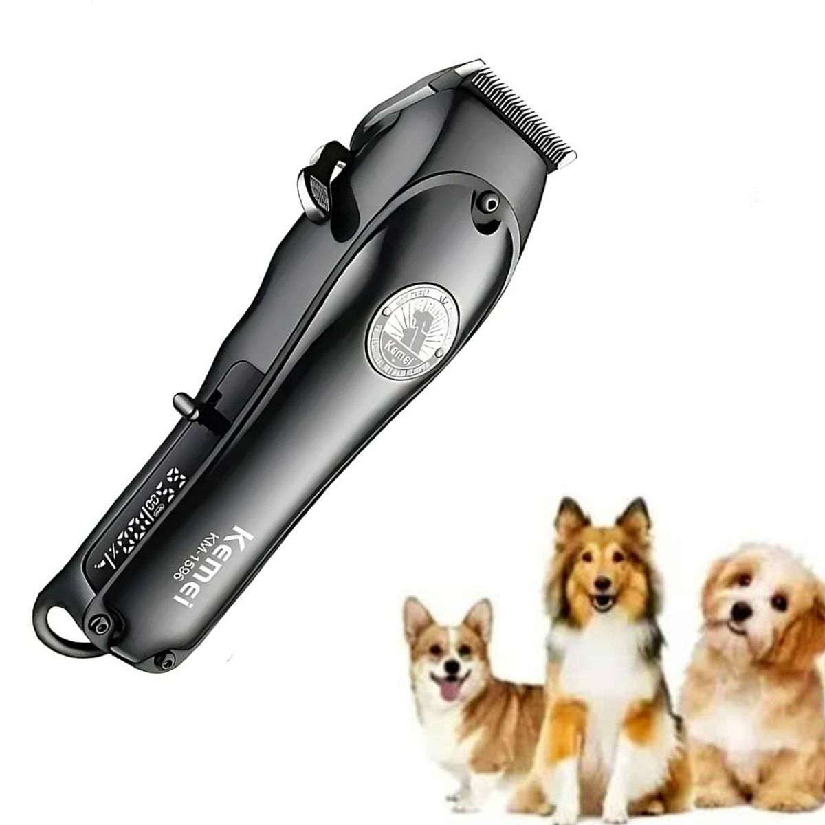 KEMEI - Cortadora Pelo Mascotas Kemei  Negro Km-1596 Recargable 6800rpm N