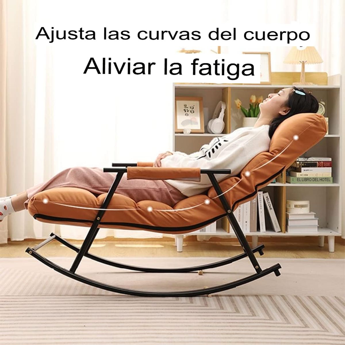 GENERICO - SILLA SILLÓN SOFÁ MECEDORA ACERO AL CARBONO GAMA ALTA RECLINABLE TERRAZA AZUL TURQUEZA