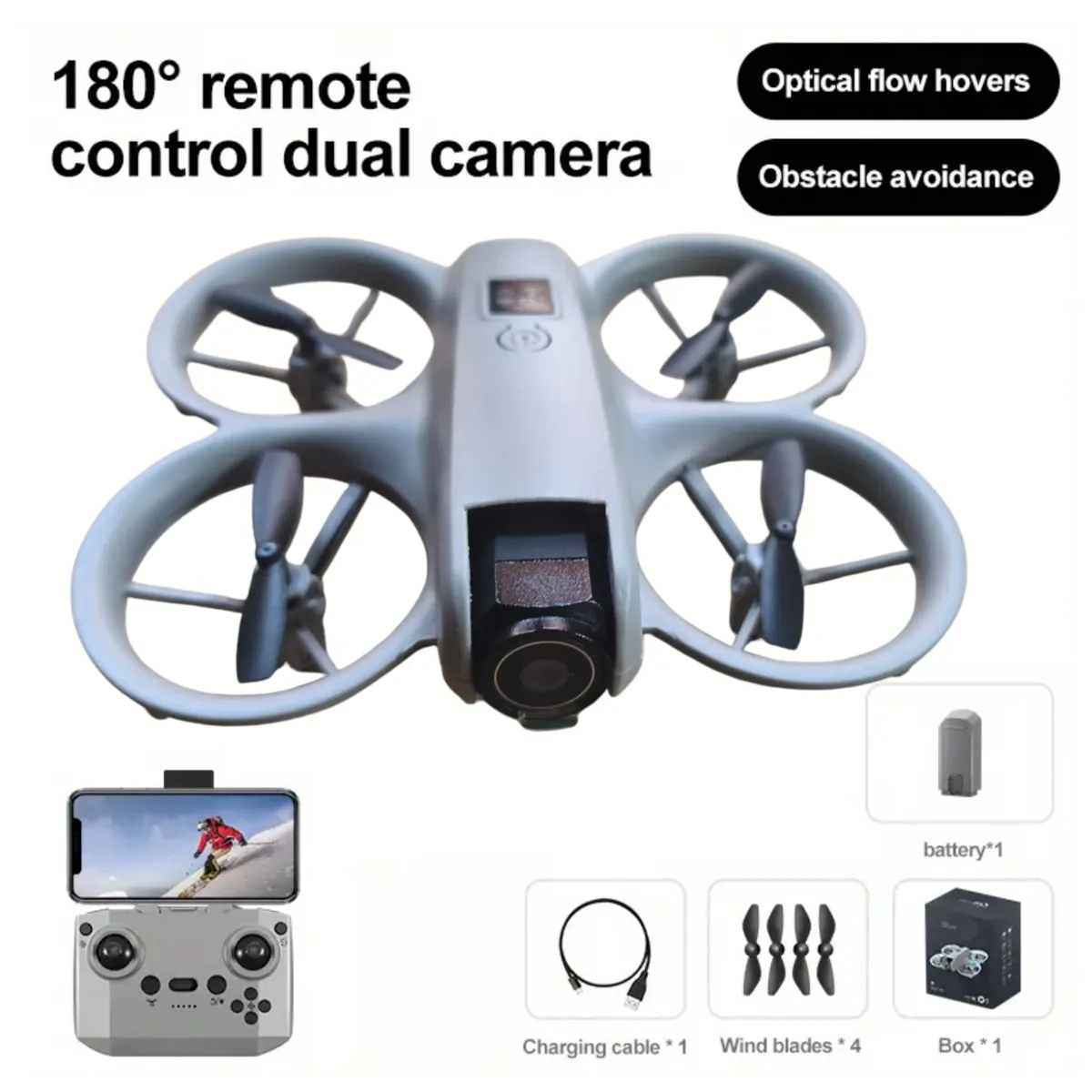 GENERICO - Mini Drone V66 2025 con Cámara dual, Posición de Flujo Óptico,