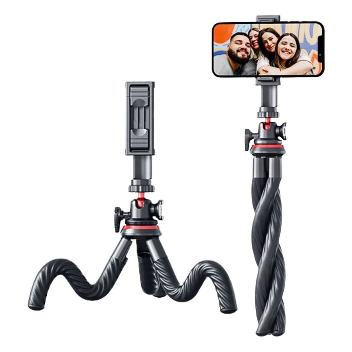 GENERICO - Trípode Flexible Portátil 360° con Clip Universal Desmontable para Celular Cámara y GoPro
