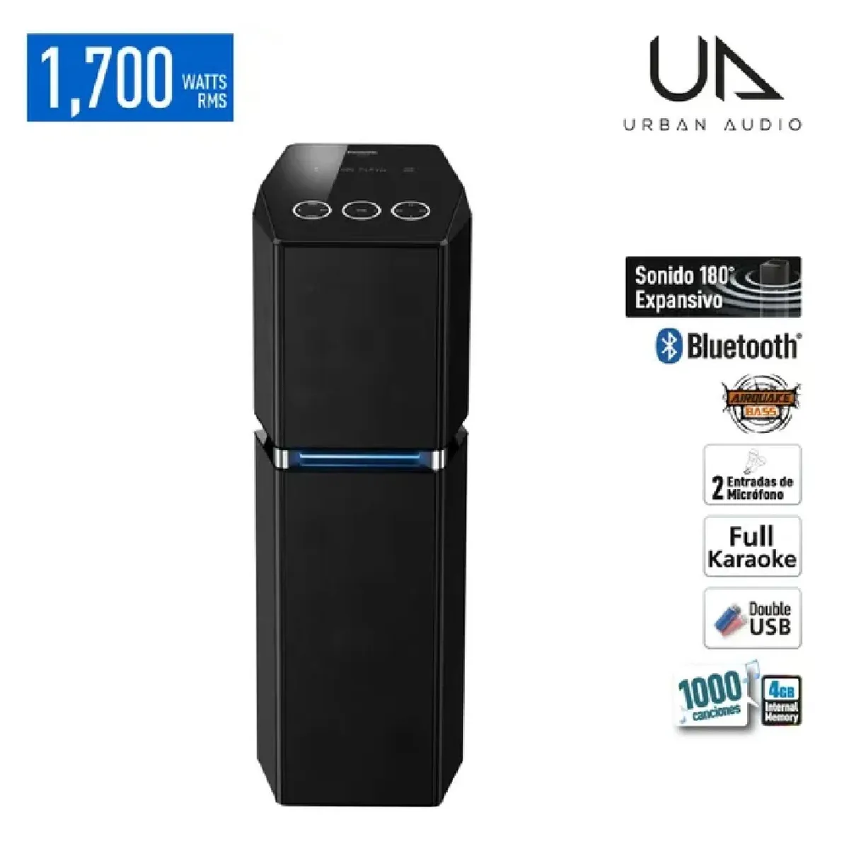 PANASONIC - EQUIPO SONIDO BLUETOOTH PANASONIC SC-UA70PU-K 1700 W ONE BOX NEGRO
