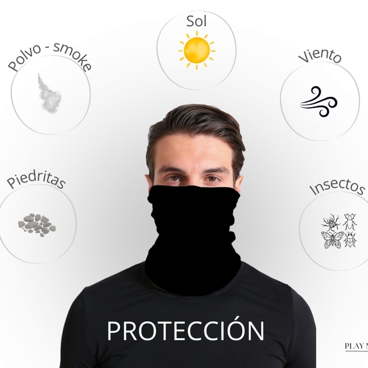 GENERICO - CUELLERA BANDANA TUBULAR DEPORTIVA DE ALGODÓN