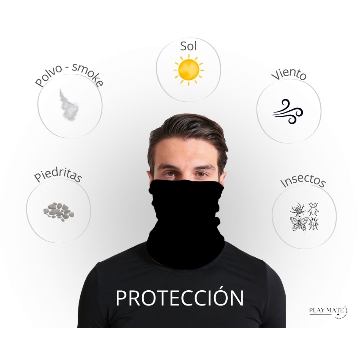 GENERICO - CUELLERA BANDANA TUBULAR DEPORTIVA DE ALGODÓN