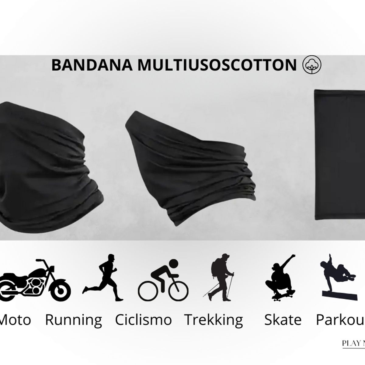 GENERICO - CUELLERA BANDANA TUBULAR DEPORTIVA DE ALGODÓN