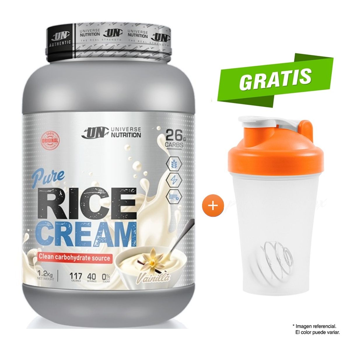 UNIVERSE NUTRITION - Crema de Arroz 1.2 kg Vainilla Carbohidrato Limpio y Fácil de Digestión