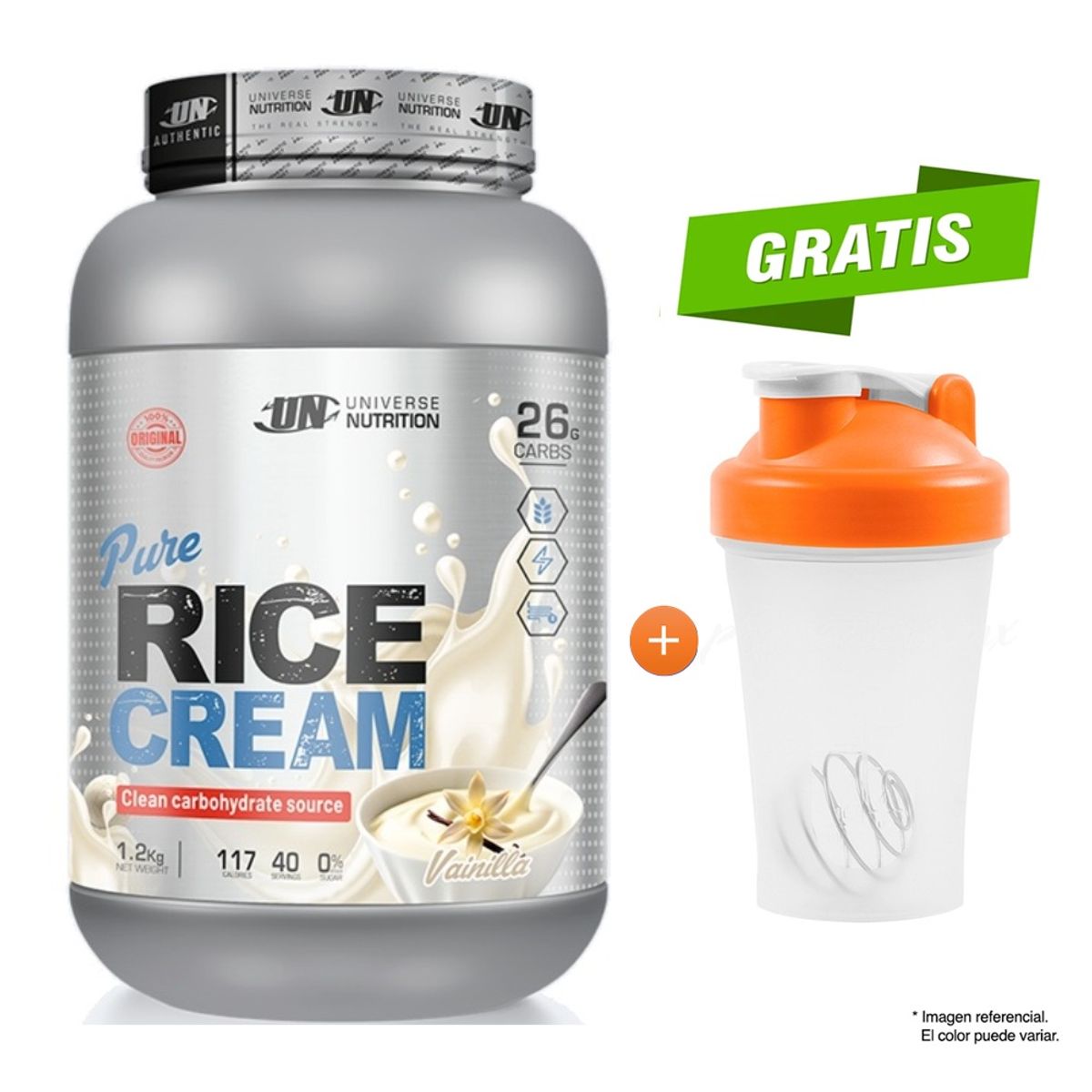 UNIVERSE NUTRITION - Crema de Arroz 1.2 kg Vainilla Carbohidrato Limpio y Fácil de Digestión