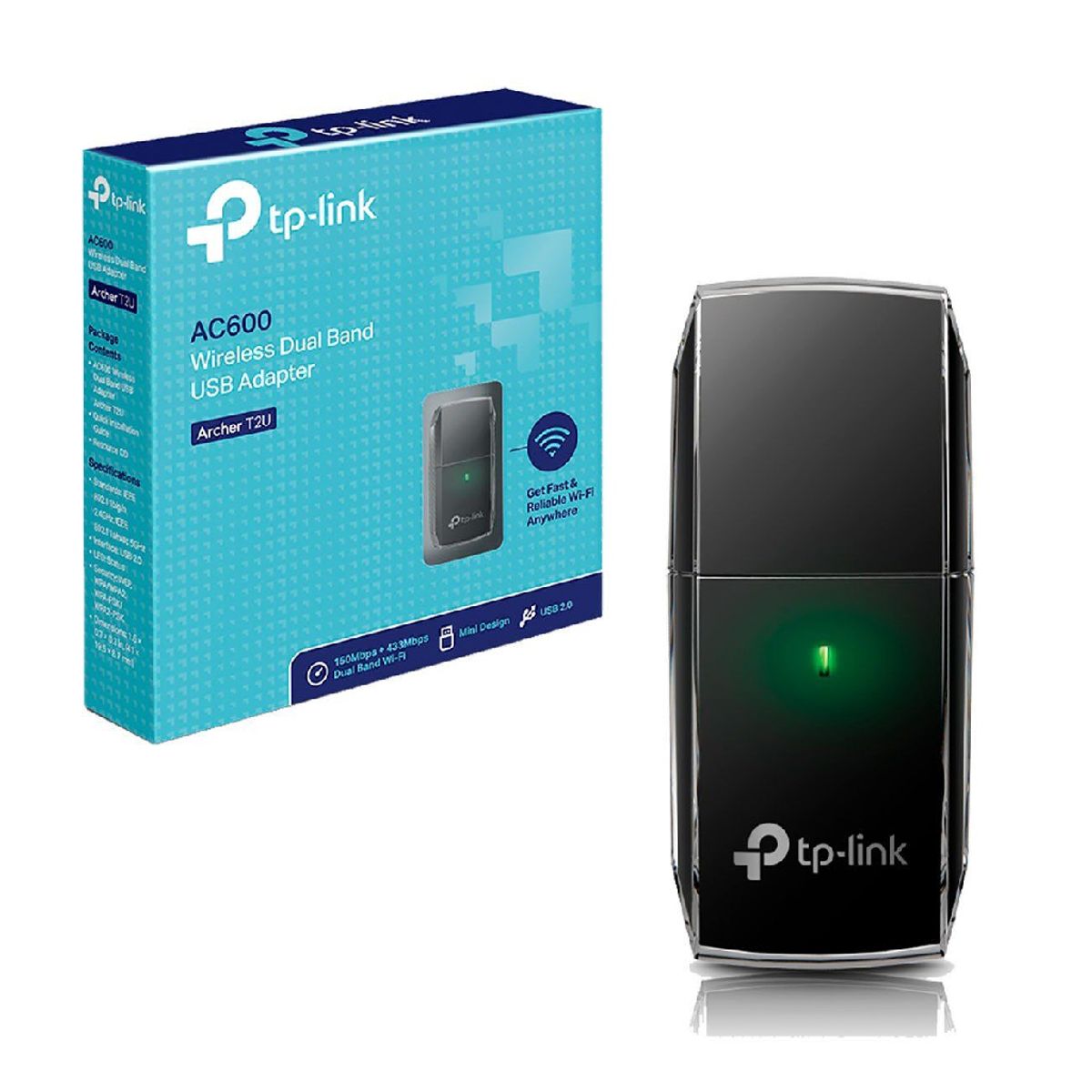 TP LINK - TP-Link Adaptador Usb Archer T2U Inalámbrico AC600 Wi-Fi