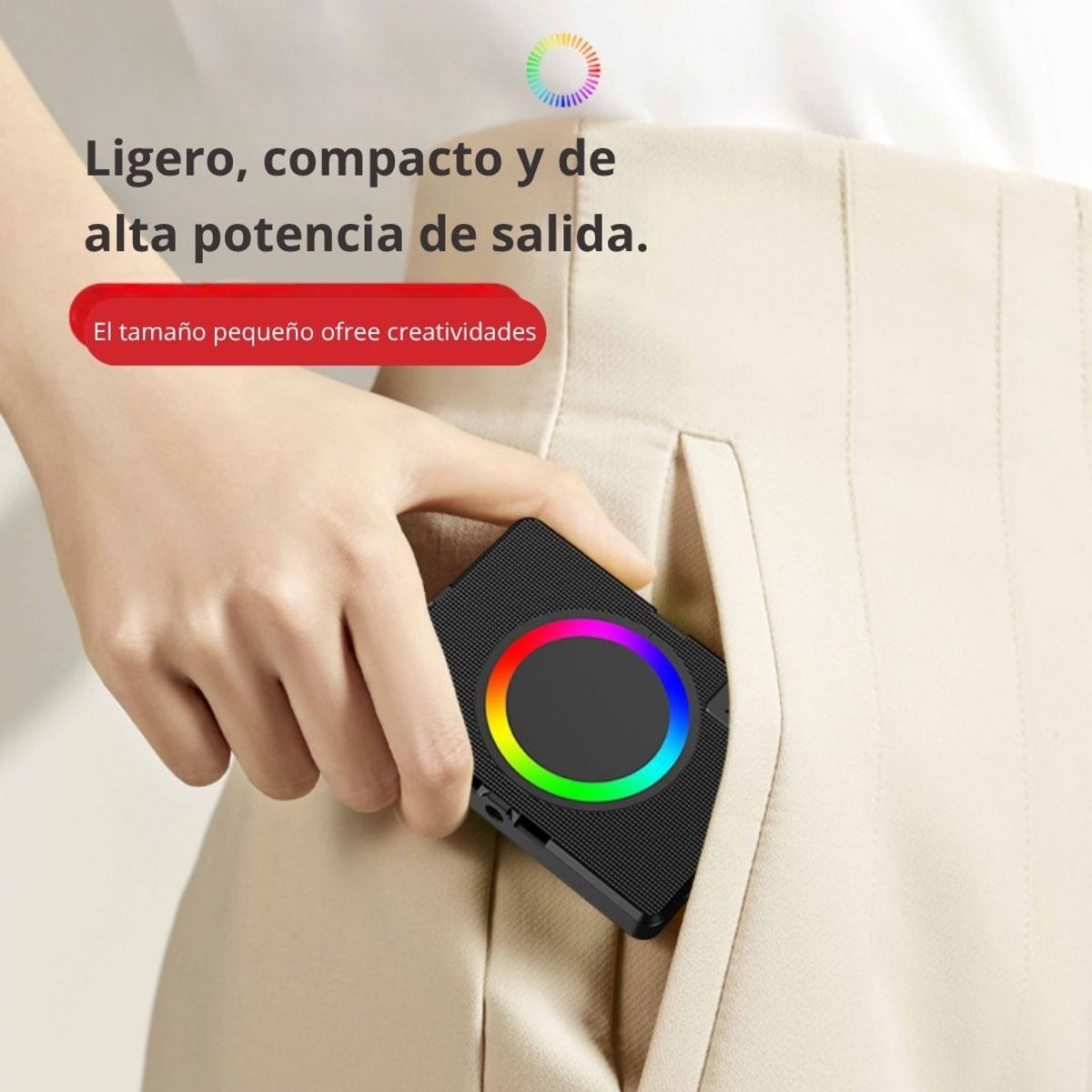 GENERICO - Luz Magnética RGB Recargable F06 con Clip Control Manual Modos de Iluminación y Batería USB Tipo C