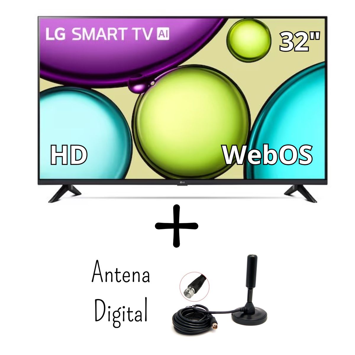 LG - Televisor LG 32 Pulgadas Smart TV WebOS HDR10 32LR600BPSC + Antena Digital (Nuevo)